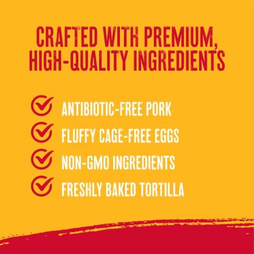Red’s Meat Lovers Frozen Breakfast Burrito Perspective: top