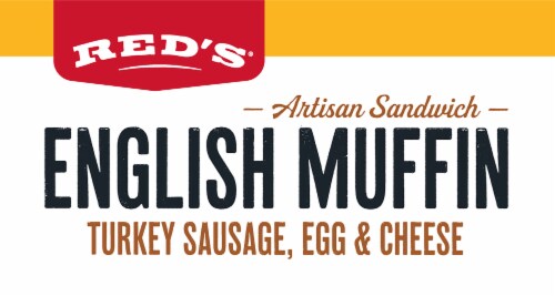 Red's® Turkey Sausage Egg & Cheese Artisan English Muffin Perspective: top