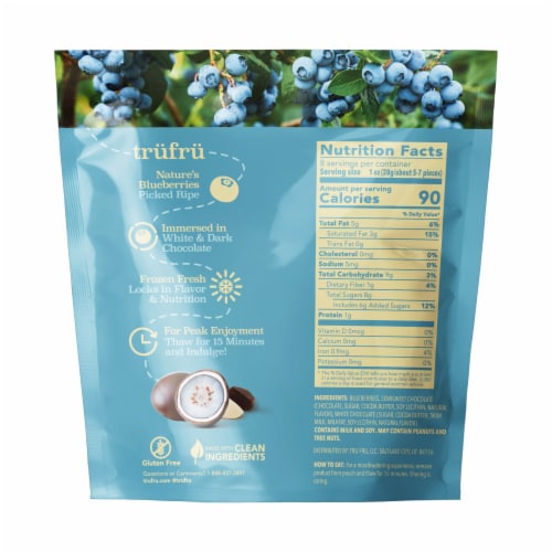 Tru Fru Nature's Blueberries Hyper-Chilled in White & Dark Chocolate Perspective: top