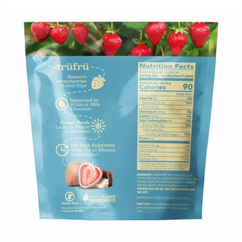 Tru Fru Strawberries Hyper-Chilled in White & Milk Chocolate Perspective: top