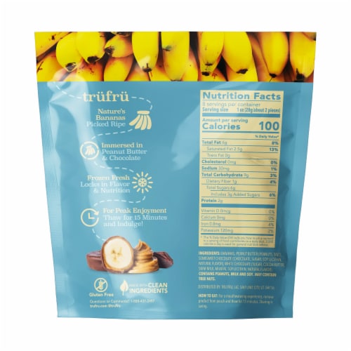 Tru Fru Bananas Hyper-Chilled in Peanut Butter & Dark Chocolate Perspective: top