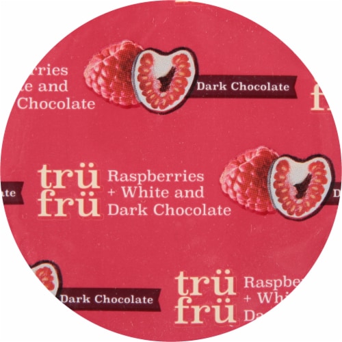 Tru Fru Nature's Raspberries Frozen Fresh in White & Dark Chocolate Single Serve Cup Perspective: top