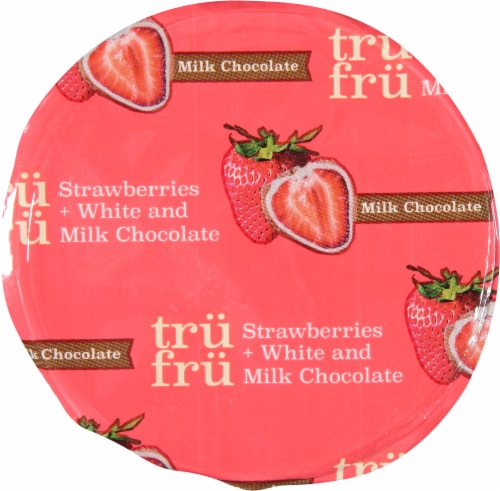 Tru Fru Nature's Strawberries Frozen Fresh in White and Milk Chocolate Single Serve Cup Perspective: top