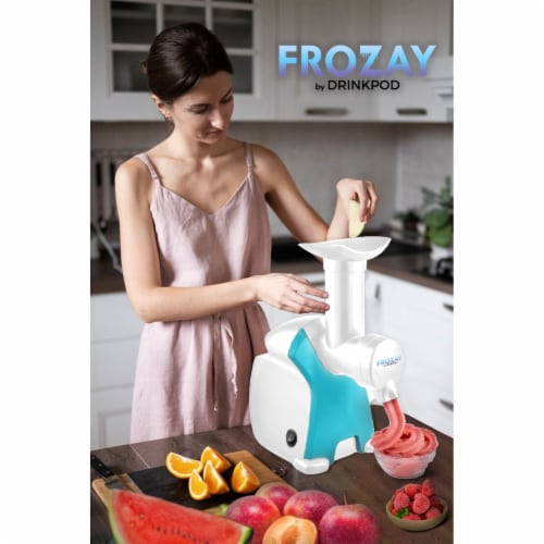 Frozay Dessert Maker 2.8 qt. Color Blue, Vegan Ice Cream & Frozen Yogurt Maker Soft Serve Des Perspective: top