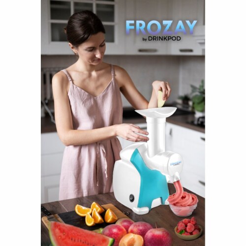 Frozay Dessert Maker 2.8 qt. Color Blue, Vegan Ice Cream & Frozen Yogurt Maker Soft Serve Des Perspective: top