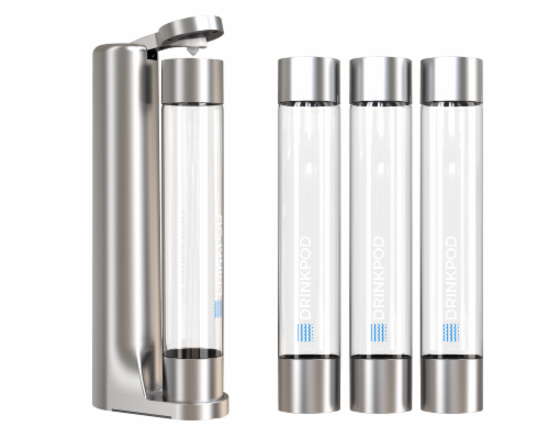 Fizzpod Home Soda Maker with 3 PET Bottles- Directly Carbonates Any Drink Perspective: top