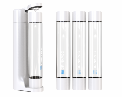 Fizzpod Home Soda Maker with 3 PET Bottles- Directly Carbonates Any Drink Perspective: top