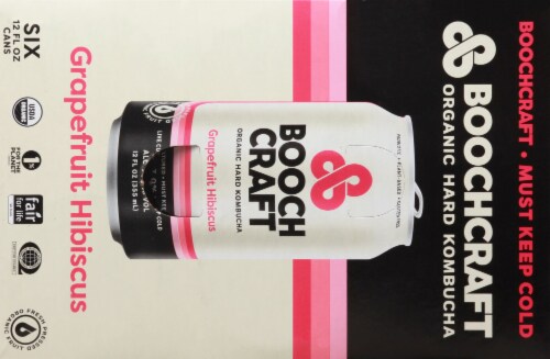 Boochcraft Grapefruit Hibiscus Kombucha Perspective: top