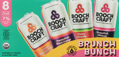 Boochcraft Organic Hard Kombucha Variety Pack Cans Perspective: top