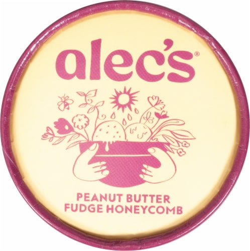 Alec's® Organic Peanut Butter Fudge Honeycomb Ice Cream Perspective: top