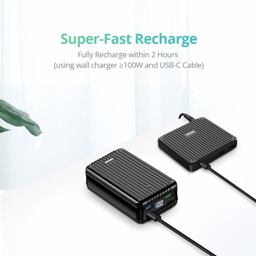 Zendure SuperTank Polymer- 26,800 mAh 100W Crush-Proof Portable Charger(Black) Perspective: top