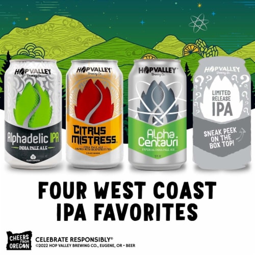 Hop Valley West Coaster IPA Variety Pack Perspective: top