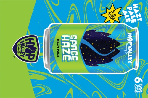 Hop Valley Spaze Haze Hazy Pale Ale Beer Cans Perspective: top