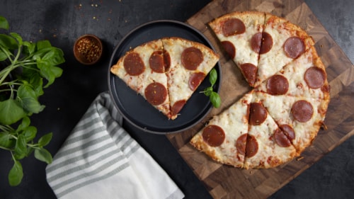 Tattooed Chef™ Cauliflower Crust Pepperoni Frozen Pizza Perspective: top