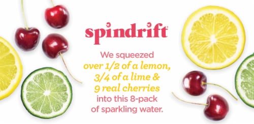 Spindrift® Pink Lemonade Flavored Sparkling Water Cans Perspective: top