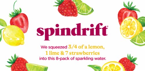 Spindrift® Strawberry Lemonade Flavored Sparkling Water Cans Perspective: top