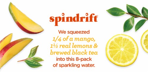 Spindrift® Unsweetened Mango Black Tea Sparkling Water Perspective: top