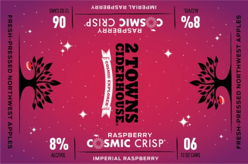 2 Towns Ciderhouse® Cosmic Crisp Imperial Raspberry Craft Beer Perspective: top