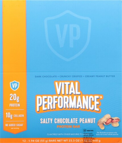 Vital Performance™ Salty Chocolate Peanut Protein Bars Perspective: top