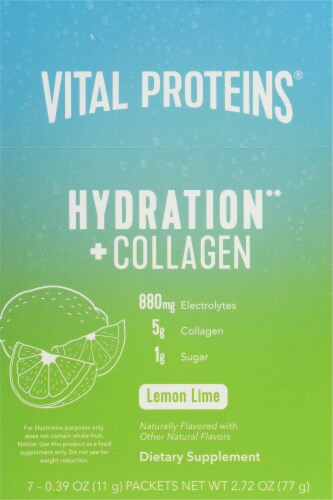 Vital Proteins Lemon Lime Hydration + Collagen Supplement Packets Perspective: top