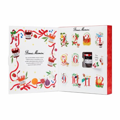 Bonne Maman 12 Days of Christmas Gift Set, 1 Ounce Jars (Pack of 12) Perspective: top