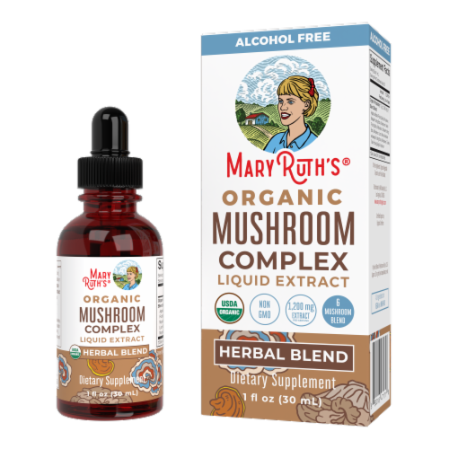 Maryruth's® Organic Mushroom Complex Herbal Blend Perspective: top