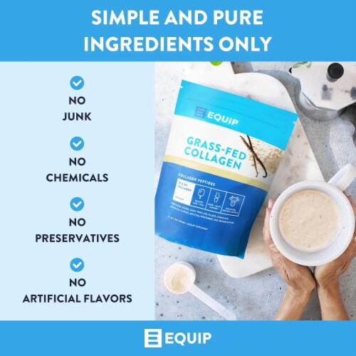 Equip Foods Grass-Fed Vanilla Collagen with Amino Acids Healthy Joints, Skin and Nails Perspective: top