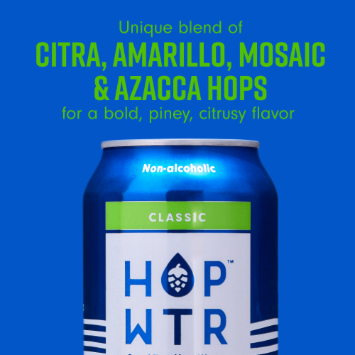 HOP WTR Classic Non-Alcoholic Sparkling Hop Water Perspective: top