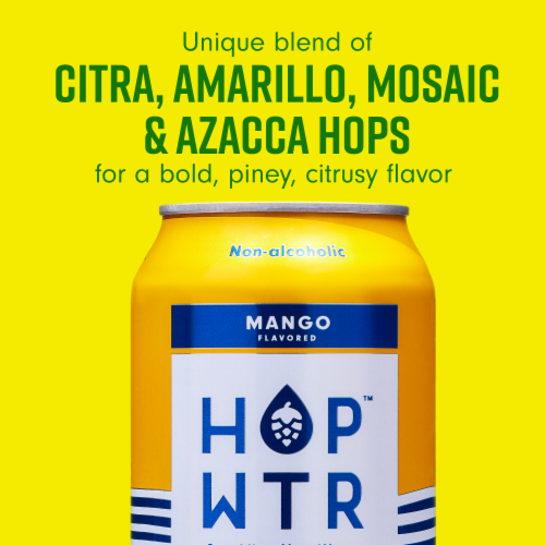 HOP WTR™ Non-Alcholic Mango Sparkling Water Perspective: top