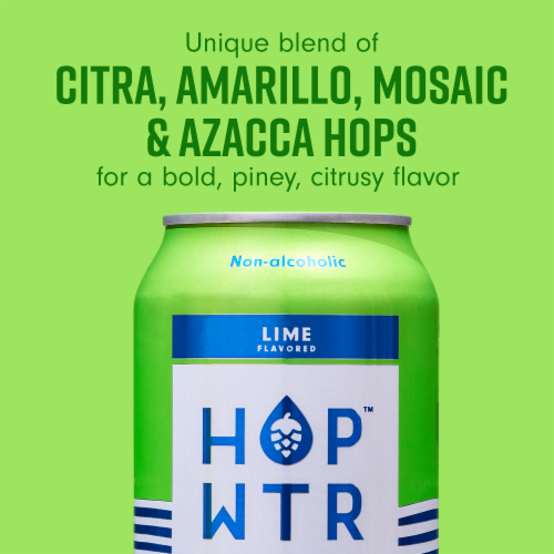 HOP WTR™ Lime Non-Alcoholic Sparkling Hop Water Perspective: top