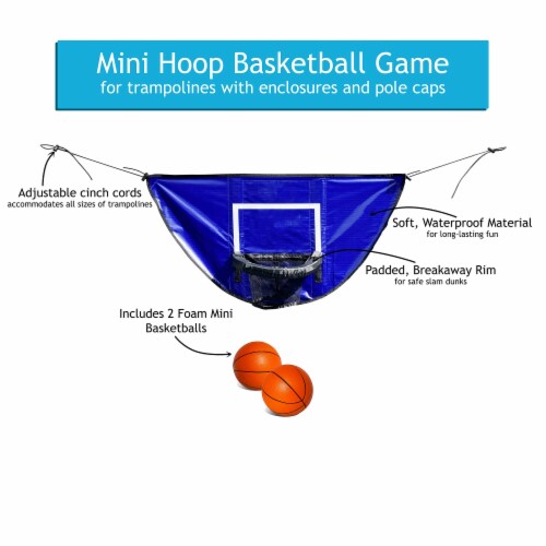 Botabee Trampoline Basketball Hoop & Mini B-balls, Waterproof & Safe Dunking. Perspective: top