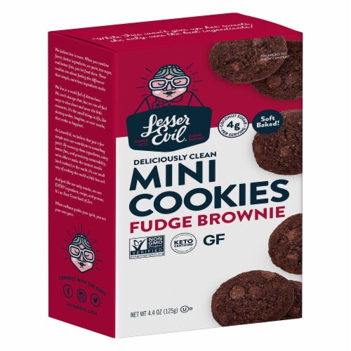 LesserEvil Fudge Brownie Mini Cookies Perspective: top