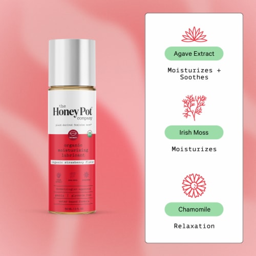 The Honey Pot Organic Intimate Lubricant Moisturizing Strawberry Flavor Water Based Perspective: top