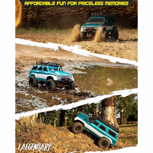 LAEGENDARY Grando 1:10 Scale RTR RC Remote Control Rock Crawler, Blue-Green