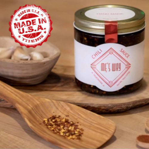 Homemade Vegan Vietnamese Vegan Chili Oil Sauce, All Purpose Gourmet Spicy Chili Sauce 16oz Perspective: top