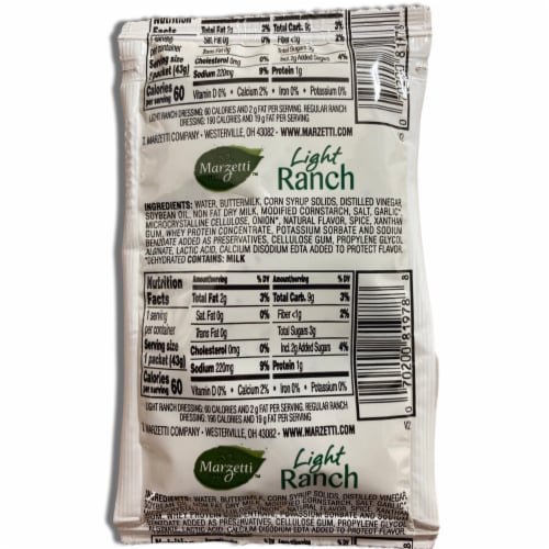 Light Ranch Salad Dressing Packets | Value Pack | 1.5 Ounce | 20 Count Perspective: top