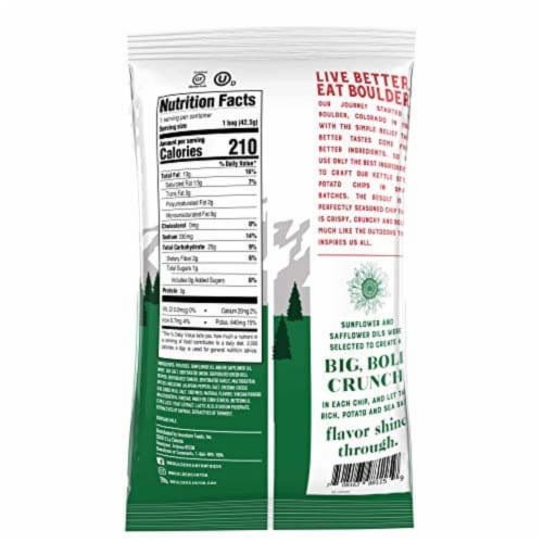 Boulder Canyon Jalapeno Cheddar Kettle Chips, 1.5 Ounce | 10 Count Perspective: top