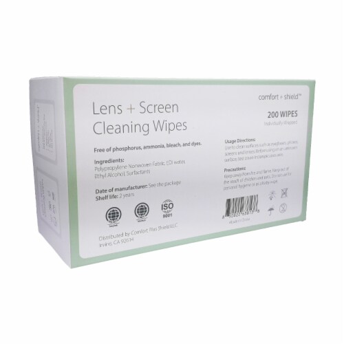 Lens and Electronic Cleaning Wipes, Comfort Plus Shield, 200 ct Perspective: top