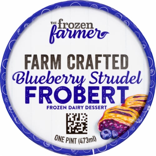 The Frozen Farmer Blueberry Strudel Frobert Frozen Dairy Dessert Pint Perspective: top