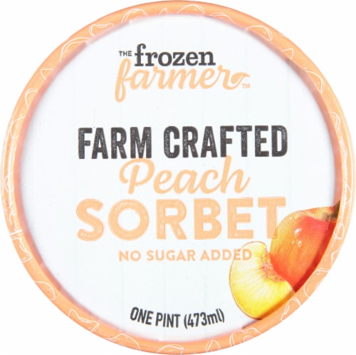 The Frozen Farmer™ Peach Sorbet Pint Perspective: top