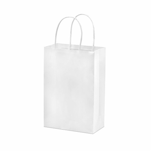 Prime Line Packaging White Paper Shopping Bags with Handles Small Size,  Bulk 100 Pack – 6x3x9, 100 Pcs - Fry's Food Stores