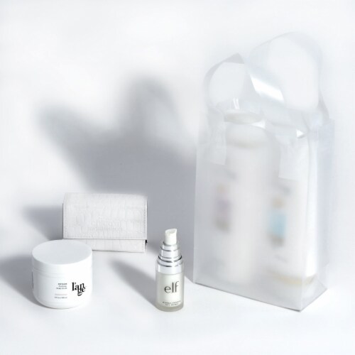 Prime Line Packaging Clear Plastic Bags with Handles Boutiques Retail Bags Bulk 100 Pcs 6x3x9 Perspective: top