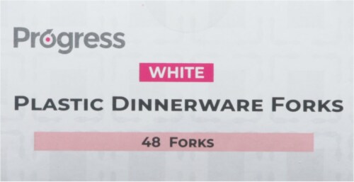 Progress White Plastic Dinnerware Forks Perspective: top