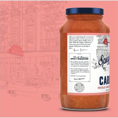 Carbone Spicy Vodka Vodka Sauce 24 oz Perspective: top