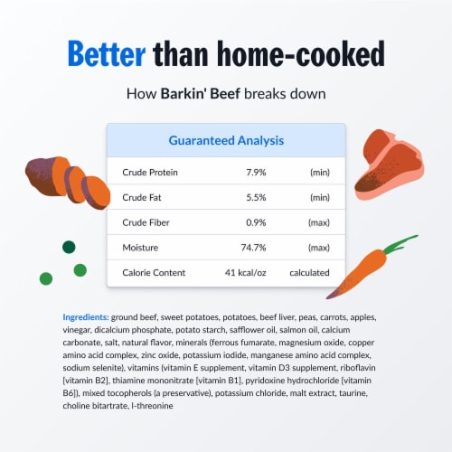 PetPlate Human-Grade Beef Entrée Fresh Dog Food For All Life Stages Perspective: top