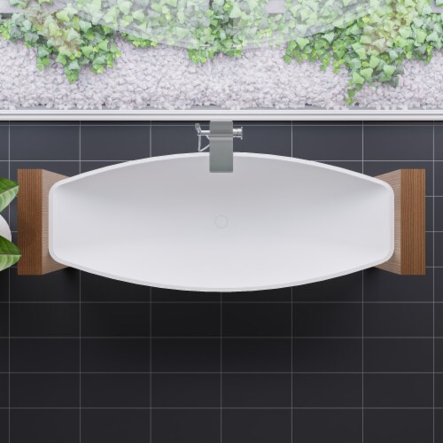ALFI brand HammockTub1-WM White Matte 79 Acrylic Suspended Wall Mounted Hammock Bathtub Perspective: top