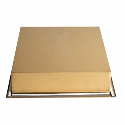 ALFI brand ABNP1616-BG 16 x 16 Brushed Gold PVD Steel Square Single Shelf Shower Niche Perspective: top