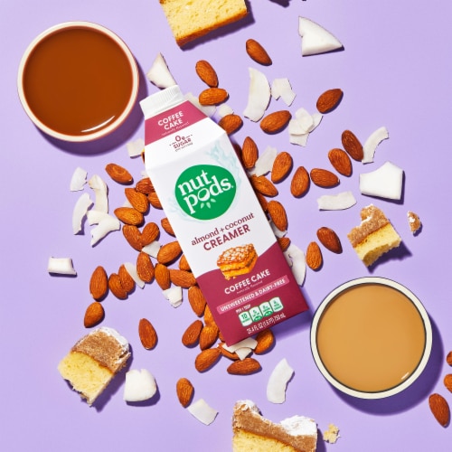 nutpods® Unsweetened Non Dairy Coffee Cake made with Almonds and Coconuts Coffee Creamer Perspective: top