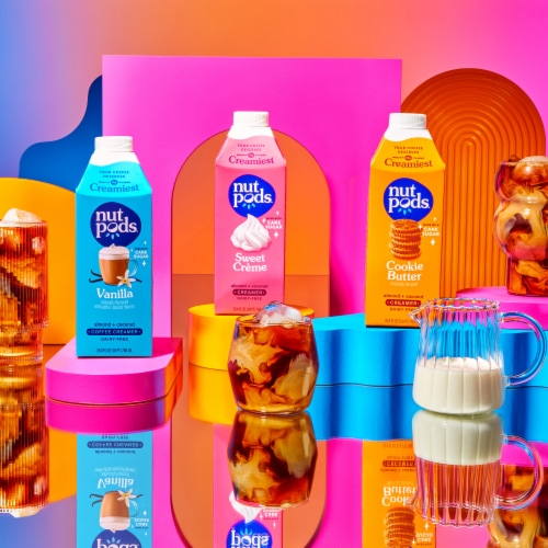 nutpods® Non Dairy Vanilla Caramel made with Almonds and Coconuts Coffee Creamer Perspective: top