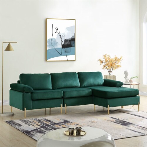 Sectional sofa online with gold legs